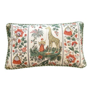 Pierre Frey Ismaelia Giraffe Print Rectangle Designer Accent Pillow With Down Feather Insert For Sale