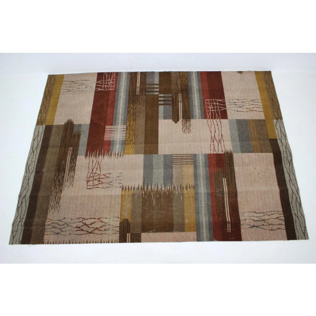 Gray Geometric Carpet, 1930s For Sale - Image 8 of 8