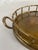 1970s Hollywood Regency Brass Faux Bamboo Rail Round Serving Tray For Sale - Image 4 of 10