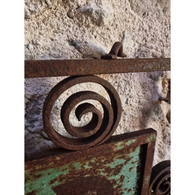 Antique French Double-Sided Shop Sign in Iron Frame, 1890s For Sale - Image 12 of 18