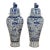 Large Pair of Chinese Blue and White Porcelain Lidded Urns For Sale
