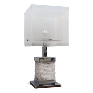 Large Chrome and Acrylic Table Lamp from Banci Firenze, 1970s For Sale