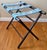 Mid 20th Century Mid 20th Century Needlepoint Wood Luggage or Serving Tray Rack Stand For Sale - Image 5 of 8