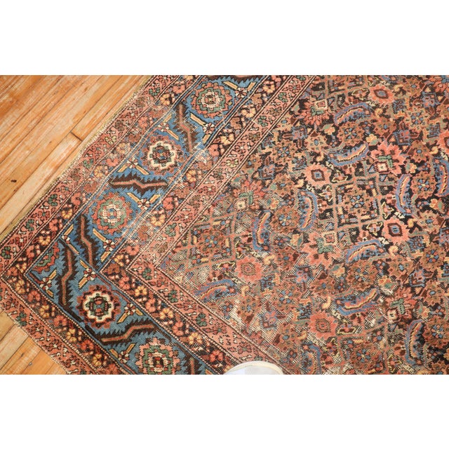 Brown Antique Zabihi Collection Square Persian Bakshaish Rug For Sale - Image 8 of 12