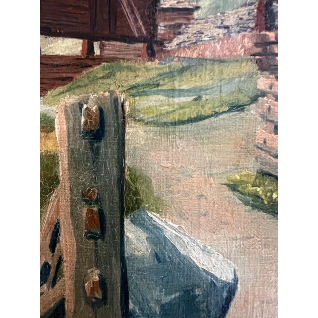 Marius Chambaz, Mazots au pied du Cervin, 1919, Oil on Canvas For Sale - Image 4 of 10