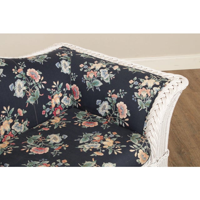 Late 20th Century Late 20th Century Traditional White Wicker Camelback Sofa For Sale - Image 5 of 12
