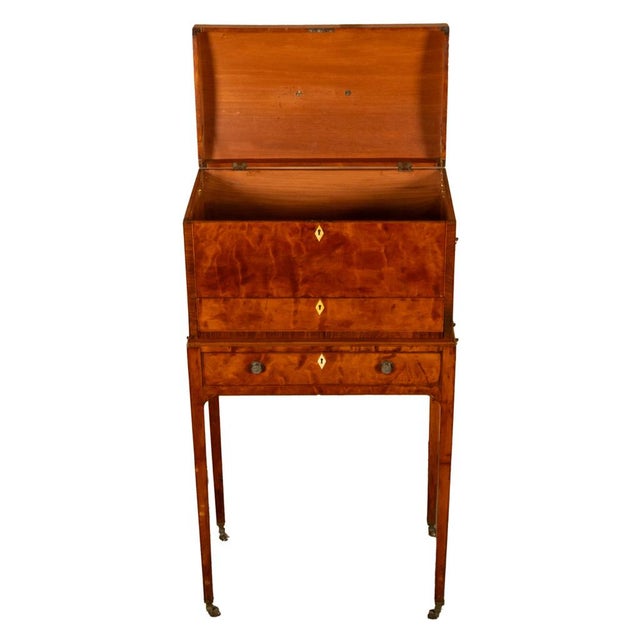 Wood Antique George III Neoclassical Mahogany Chest Stand Cabinet Ince & Mayhew 1790 For Sale - Image 7 of 17