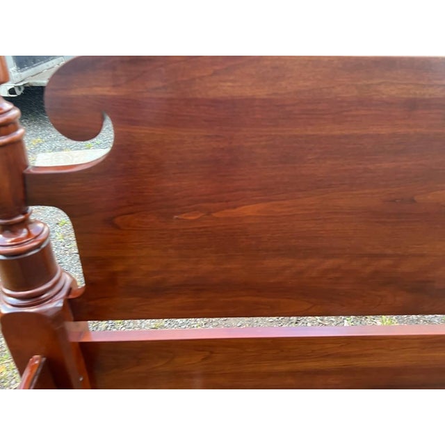 Wood Henkel Harris Traditional Solid Cherry Pineapple Four Poster Queen Bed Frame. For Sale - Image 7 of 18