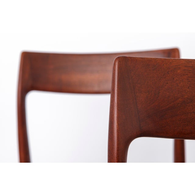 1960s Mid-Century Danish Model 77 Dining Chairs in Teak by Niels Otto (N. O.) Møller for J.L. Møllers, 1959, Set of 4 For Sale - Image 5 of 10