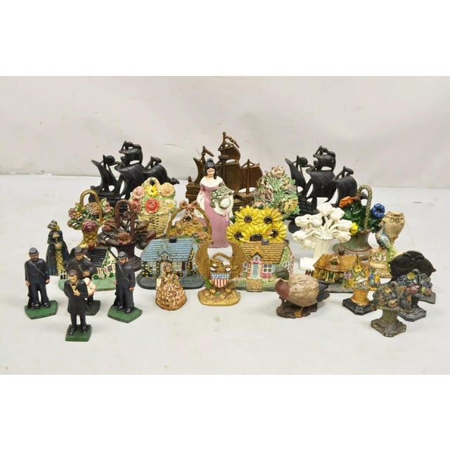 Antique Victorian Cast Iron Figural Painted Military War Solider Door Stop B For Sale - Image 9 of 10