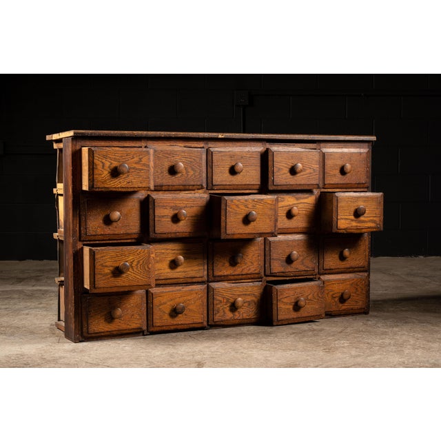 1900 - 1909 Antique Wooden Twenty Drawer Apothecary For Sale - Image 5 of 11