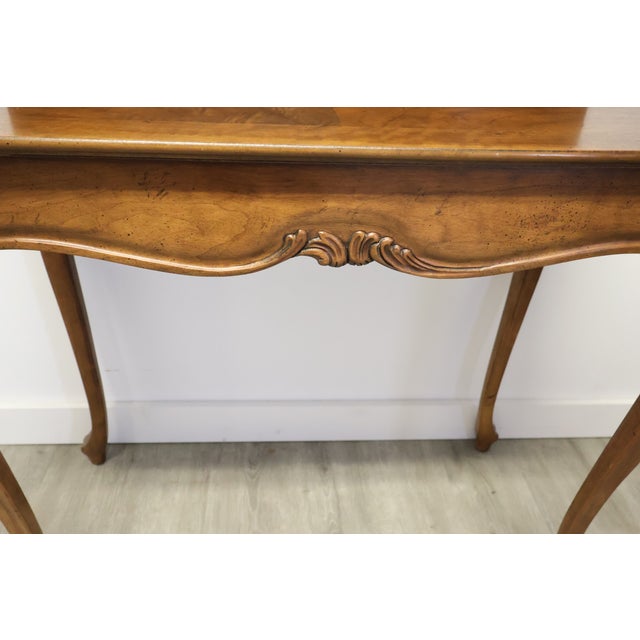 Baker Milling Road Burl Walnut Flip-Top Game Table For Sale In Raleigh - Image 6 of 12