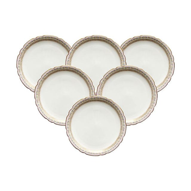 Jean Pouyat for Limoges Salad Plate Set in Gold and Pink - Set of 6 19th Century For Sale - Image 12 of 12