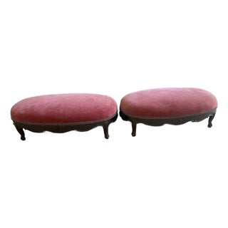 Early 20th Century Pair of French Louis XV Style Footstools For Sale