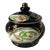Vintage Mid Century Norleans Hollywood Regency Black & Gold Porcelain Lidded Sugar Bowl Trinket Box , Japan For Sale