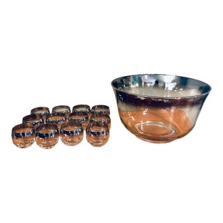 Vintage Queen’s Vitreon Punch Bowl Set- 13 Pieces For Sale