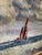 20th Century Modernist Sailboat Seascape Painting, Geoffrey Chatten c. 1950. Title on reverse, "Sailing Barge, Yarmouth...