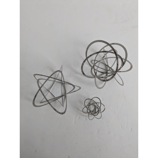 Trio of Silver Tone Metal Spherical Balls, Late 20th Century For Sale - Image 12 of 12