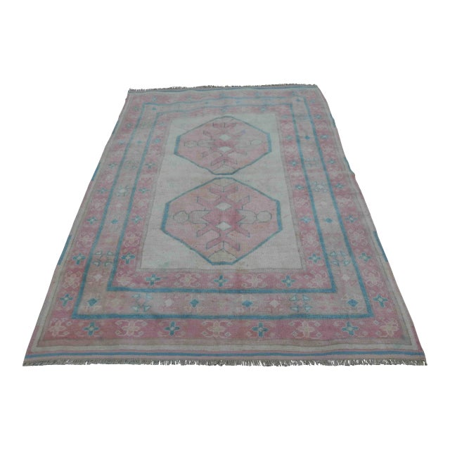 Vintage Distressed Turkish Kars Rug 4′11″ × 6′9″ For Sale