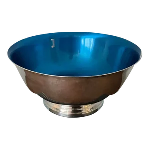 Mid 20th Century Gorham Silver Ep Paul Revere Bowl With Enamel Center