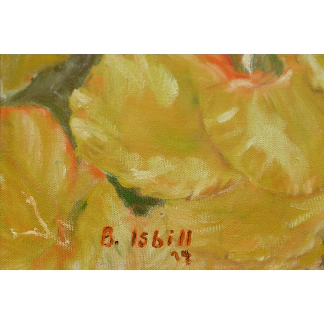 Textile Gladiolas in Bloom - 1970's Floral Still Life by B Isbill For Sale - Image 7 of 7