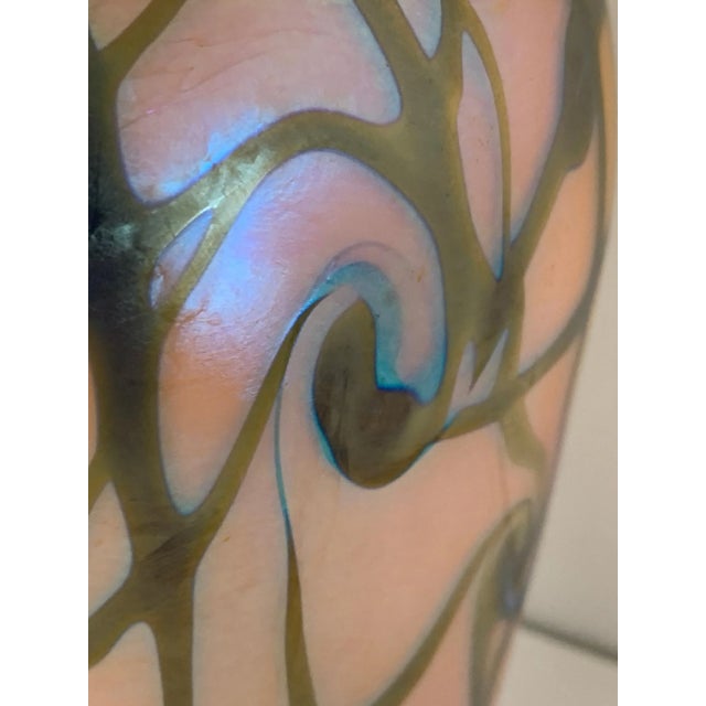 Durand King Tut Pattern Glass Vase For Sale In Palm Springs - Image 6 of 10