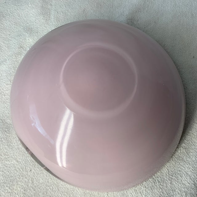Vintage Alfredo Barbini Pink Cased Art Glass Dish With Aventurine Gold Flecks 2 LBS For Sale In Chicago - Image 6 of 6