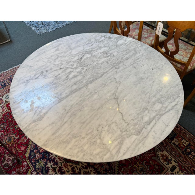 2020s Interior Icons Tulip Table With Carrera Tabletop For Sale - Image 5 of 12