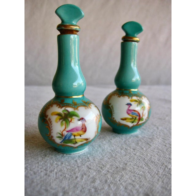 Pair of Sevres Style Perfume Bottles 19 Century For Sale - Image 6 of 8