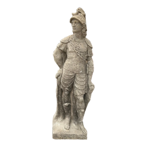 Large Cement Garden Statue of a Roman Soldier