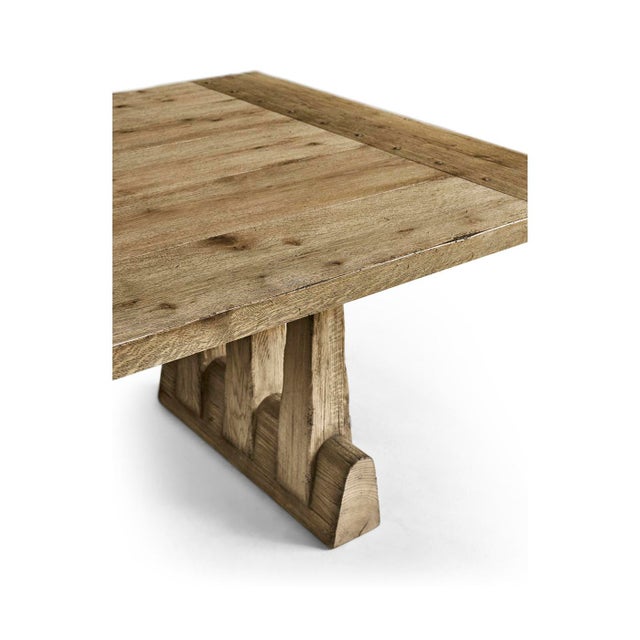 Brown Large Rustic Oak Dining Table For Sale - Image 8 of 9