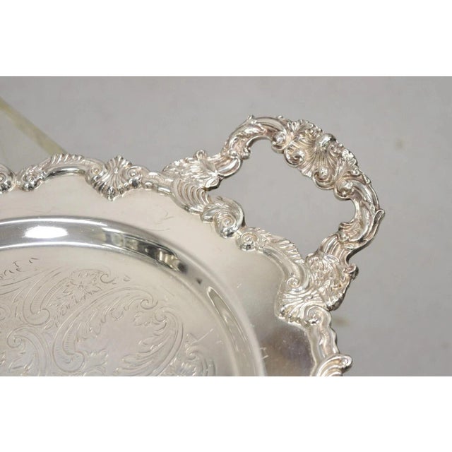 Vintage English Victorian Style Silver Plated Oval Platter Tray Crown Hallmark For Sale - Image 11 of 11