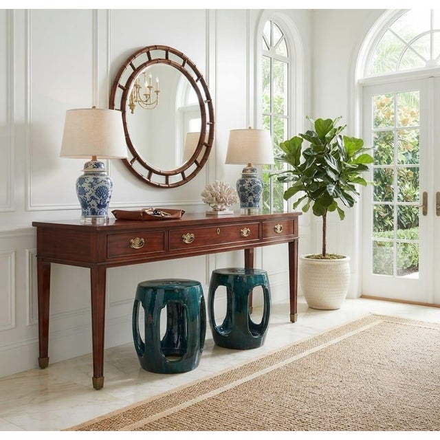 Vintage Italian Teal Ceramic Garden Stools, 2 Pieces For Sale - Image 9 of 12