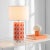 27 Inch H Trellis Ceramic Table Lamp in Orange - a Pair For Sale In Philadelphia - Image 6 of 9