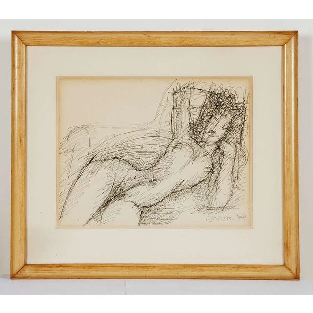 Drawing by Marcel Gromaire (1892 - 1971). Ink drawing signed 'Gromaire 1944' on the bottom right. Dimensions with frame:...