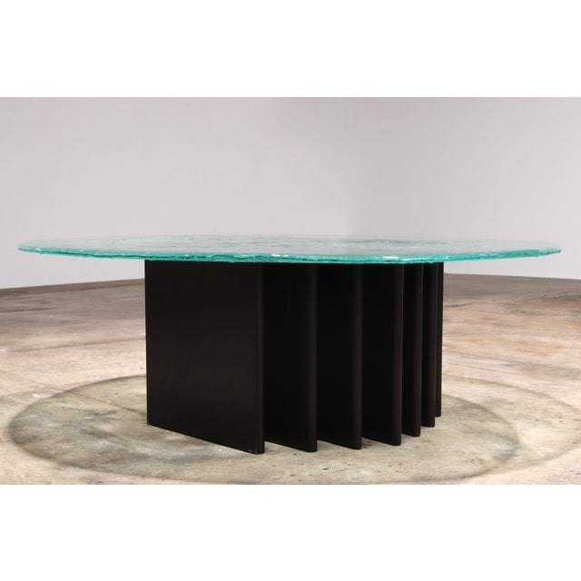 Sculptural glass coffee table by Heinz Lilienthal 1970, Germany This beautiful Brutalist coffee table, designed by the...