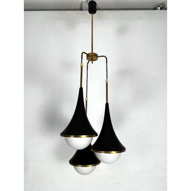 Mis-Century Stilnovo Pendant with Three Lights from Sciolari, Italy, 1950s For Sale - Image 13 of 15
