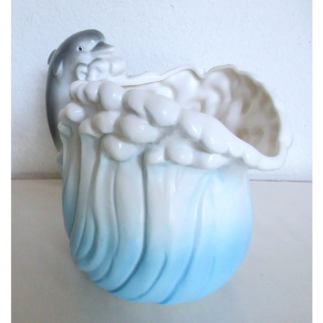 Fitz and Floyd Vintage Mid-Century Modern Fitz Floyd Oci Ecology Series Dolphin Pitcher For Sale - Image 4 of 7