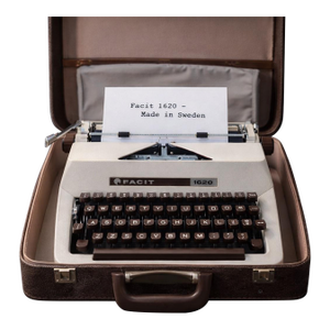 1960s Swedish Facit 1620 Portable Typewriter With Original Case and Accessories