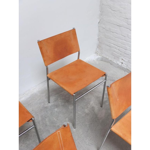 Gold SE06 Chairs in Natural Leather by Martin Visser for 't Spectrum, 1967, Set of 8 For Sale - Image 8 of 18