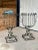 Pair of Antique French Wrought Iron Garden Urn Planters With Grapevine Motif For Sale - Image 9 of 12