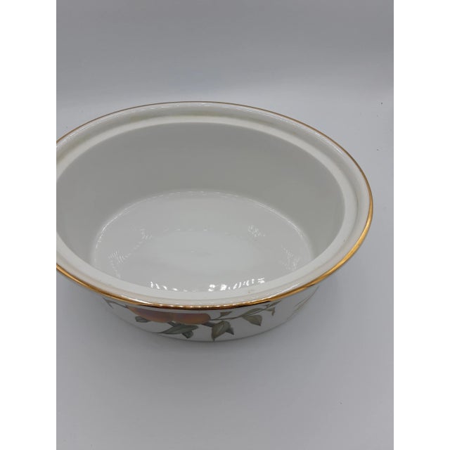 Royal Worchester England Large Eversham Lidded tureen-Porcelain 1980's Stamped and signed J.A. Gold paint on rims and...