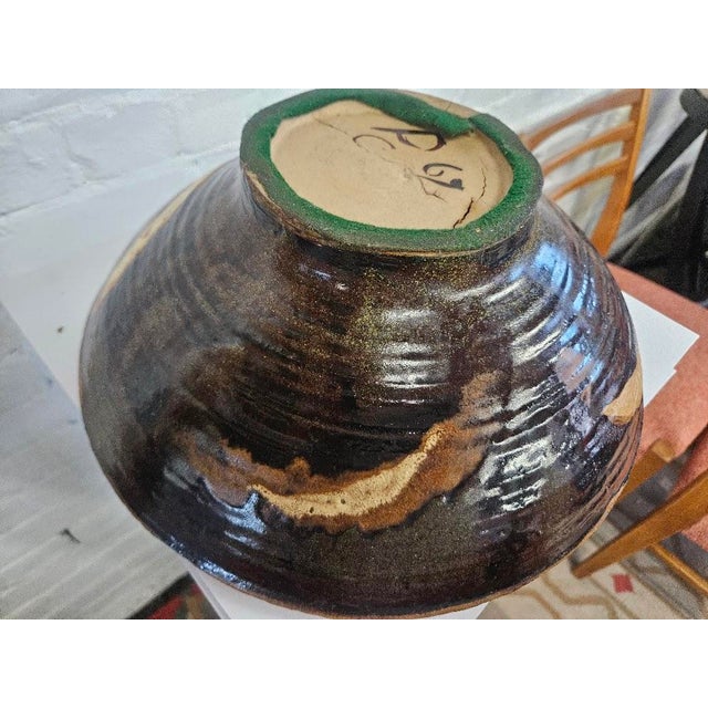 Mid 20th Century Mid-Century Modern Studio Pottery Large Bowl – Abstract Stoneware For Sale - Image 5 of 6