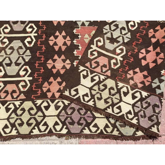 Vintage Turkish Kilim Rug - 59" X 99" For Sale - Image 10 of 11
