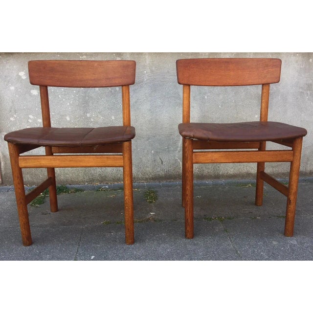1950s Oak BM 236 Side Chairs by Børge Mogensen for Fredericia, 1950s, Set of 2 For Sale - Image 5 of 8