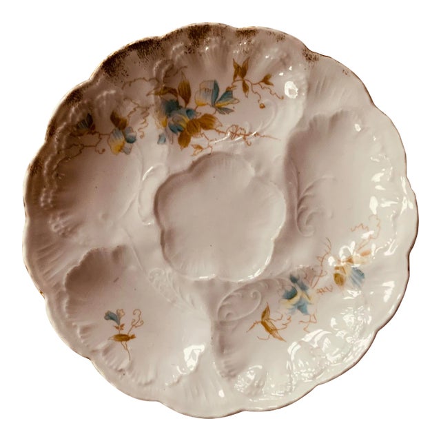 Early 19th Century French Porcelain Oyster Plate - Rococo Inspired For Sale