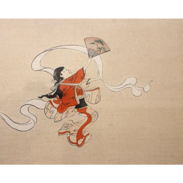 Late 19th-Early 20th Century Japanese Woodblock Print, the Nunozarashi Dance For Sale - Image 4 of 5