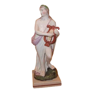 Antique Early 19th Century English Georgian Staffordshire Pearlware Classical Figure of Apollo 1800