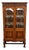 Antique English Bookcase Bookshelf Cabinet Double Door Wavy Glass Oak c.1930s For Sale