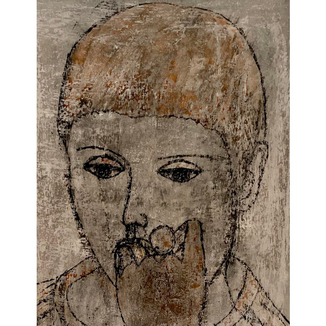 Mid-Century Modern Mid-Century Portrait Painting For Sale - Image 3 of 4